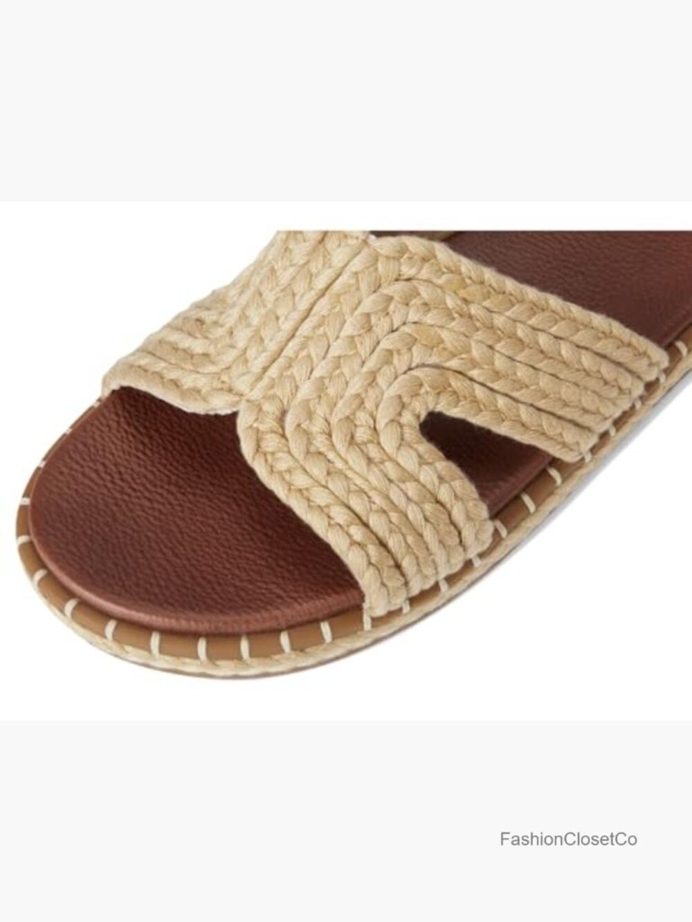Faux Leather Braided Slide Sandals - Casual Comfort - Picture 6 of 7